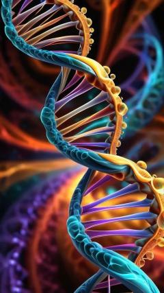 Abstract DNA Orange Blue HD Iphone Android Wallpaper