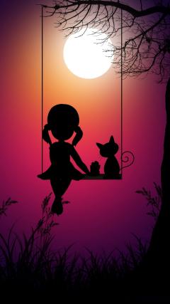 Cat Girl HD Iphone Android Wallpaper